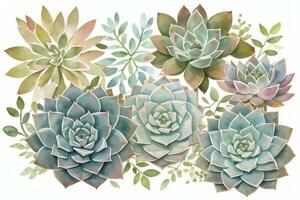 acquerello succulente clipart foto