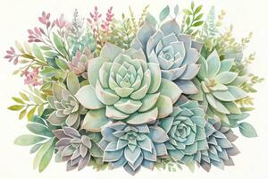 acquerello succulente clipart foto