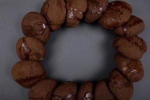biscotti deliziosi prodotti alimentari su sfondo di carta foto
