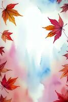 acquerello sfondo per testo con autunno autunno le foglie foto