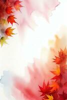 acquerello sfondo per testo con autunno autunno le foglie foto