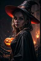 foto ritratto di il Halloween strega