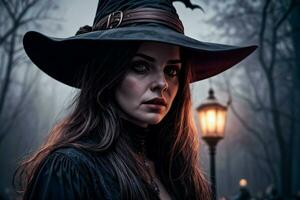 foto ritratto di il Halloween strega