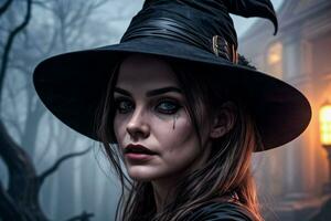 foto ritratto di il Halloween strega