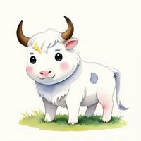 acquerello bambini illustrazione con carino mucca clipart foto