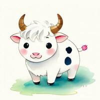 acquerello bambini illustrazione con carino mucca clipart foto