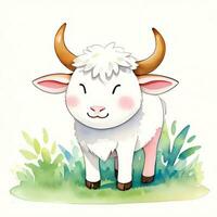 acquerello bambini illustrazione con carino mucca clipart foto