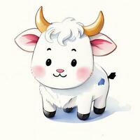 acquerello bambini illustrazione con carino mucca clipart foto