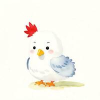 acquerello bambini illustrazione con carino chiken clipart foto