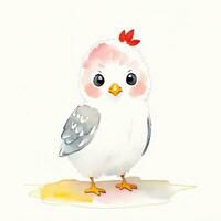 acquerello bambini illustrazione con carino chiken clipart foto