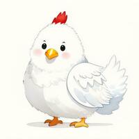 acquerello bambini illustrazione con carino chiken clipart foto