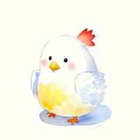 acquerello bambini illustrazione con carino chiken clipart foto