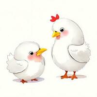 acquerello bambini illustrazione con carino chiken clipart foto