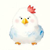 acquerello bambini illustrazione con carino chiken clipart foto