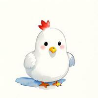 acquerello bambini illustrazione con carino chiken clipart foto