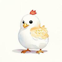 acquerello bambini illustrazione con carino chiken clipart foto