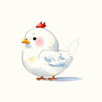 acquerello bambini illustrazione con carino chiken clipart foto