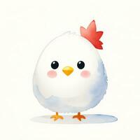 acquerello bambini illustrazione con carino chiken clipart foto