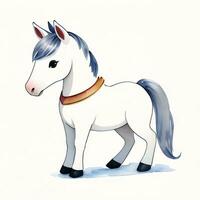 acquerello bambini illustrazione con carino cavallo clipart foto