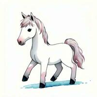 acquerello bambini illustrazione con carino cavallo clipart foto