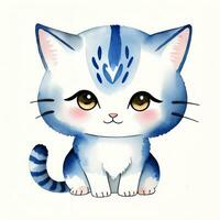 acquerello bambini illustrazione con carino gattino gatto clipart foto