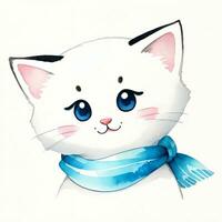 acquerello bambini illustrazione con carino gattino gatto clipart foto