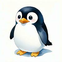 acquerello bambini illustrazione con carino pinguino clipart foto