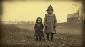 bambini bambini Halloween pauroso Vintage ▾ fotografia maschere 19 secolo orrore costumi festa foto