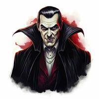 vampiro dracula sangue Halloween illustrazione pauroso orrore design tatuaggio vettore isolato etichetta fantasia foto