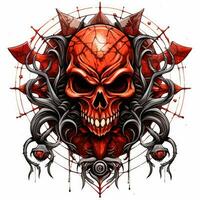 cranio occhi Halloween illustrazione pauroso orrore design tatuaggio vettore isolato etichetta fantasia foto