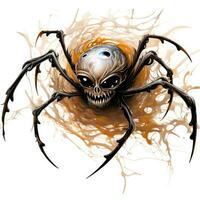 ragno ragnatela veleno Halloween illustrazione pauroso orrore design tatuaggio vettore isolato etichetta fantasia foto