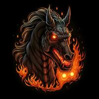 cavallo ciclista mietitrice Morte Halloween illustrazione pauroso orrore design tatuaggio vettore fantasia foto