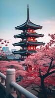 Giappone zen paesaggio panorama Visualizza fotografia sakura fiori pagoda pace silenzio Torre parete foto