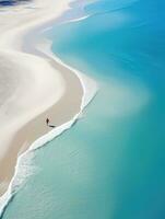 donna spiaggia sabbia Paradiso oceano mare indietro fuco superiore Visualizza onde silenzio serenità zen la tranquillità foto