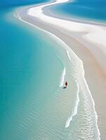 donna spiaggia sabbia Paradiso oceano mare indietro fuco superiore Visualizza onde silenzio serenità zen la tranquillità foto