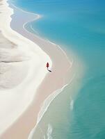 donna spiaggia sabbia Paradiso oceano mare indietro fuco superiore Visualizza onde silenzio serenità zen la tranquillità foto