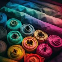 filo rotoli colorato tavolozza sfondo moda indù vivace figura polvere trucco disegno foto