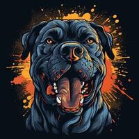 cane kone corso maglietta design modello stampabile copertina tatuaggio isolato vettore illustrazione opera d'arte foto