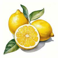 lime Limone dettagliato acquerello pittura frutta verdura clipart botanico realistico illustrazione foto