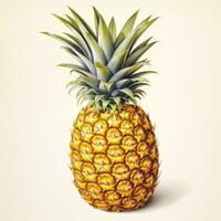 ananas dettagliato acquerello pittura frutta verdura clipart botanico realistico illustrazione foto