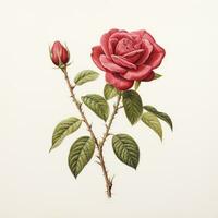 rosa rosso dettagliato acquerello pittura frutta verdura clipart botanico realistico illustrazione foto