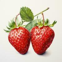 fragola dettagliato acquerello pittura frutta verdura clipart botanico realistico illustrazione foto
