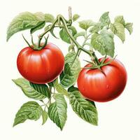 pomodoro dettagliato acquerello pittura frutta verdura clipart botanico realistico illustrazione foto