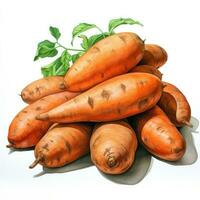 carota dettagliato acquerello pittura frutta verdura clipart botanico realistico illustrazione foto