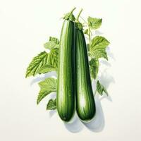 zucchine dettagliato acquerello pittura frutta verdura clipart botanico realistico illustrazione foto