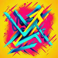 espressive graffiti neon artistico giocoso illustrazione design Stampa geometrico acido forme stile foto