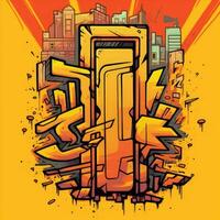 espressive graffiti neon artistico giocoso illustrazione design Stampa geometrico acido forme stile foto