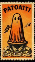 fantasma spirito carino affrancatura francobollo retrò Vintage ▾ 1930 halloween zucca illustrazione scansione manifesto foto