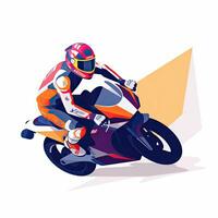 motociclista Corriere piatto vettore clipart illustrazione sito web stile professione isolato collezione foto