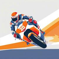 motociclista Corriere piatto vettore clipart illustrazione sito web stile professione isolato collezione foto